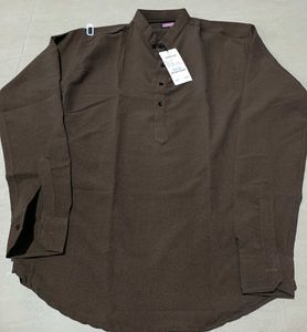 Men's Brown Mandarin Collar Kurta