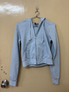 Light Blue Cropped Hoodie