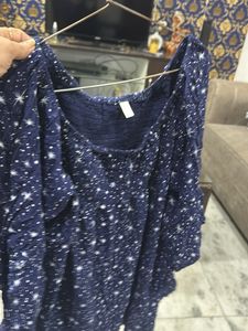 Starry Night Blue Girlish Top
