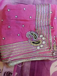 Pink Embellished Sari