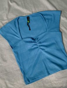 Cute bow Light Blue top