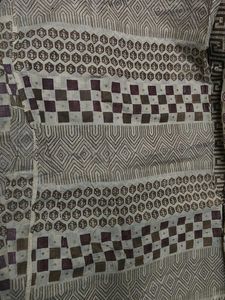 Pure Cotton Saree Brown With Check Designs
