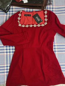 Red Velvet One Piece Dress