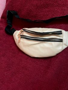 This Is A Beige Colour Waist Bag