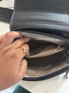 Chic Black Leather Top Handle Bag