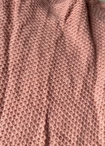 Peach Cable Knit Sweater Dress