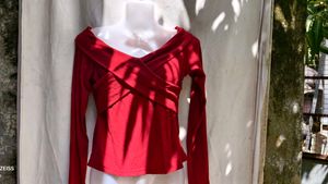 22510. Red Off-Shoulder Top