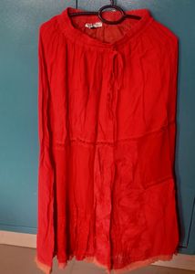 Ankle Length Skirt (Orange Colour)
