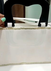 Unique White &amp; Black Handbag