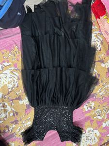 Sequin And Pearl Black Frock For Girls