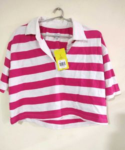 Crop Striped Tee