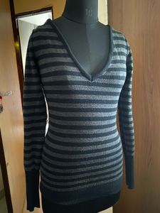 Gothic Y2k Strips Sweater Top
