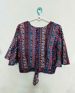 Boho Floral Clip-Back Top
