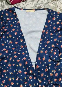 Floral Print Tie-Front Cardigan/Shrug