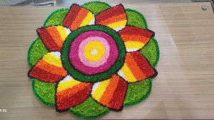 New Readymade Furr Mat Rangoli