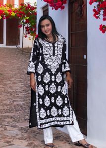 Black Chikankari Kurti
