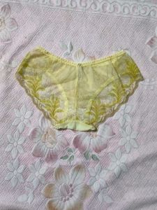 Vintage Yellow Floral Lace Panties