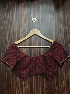Maroon Blouse with Gold Trim