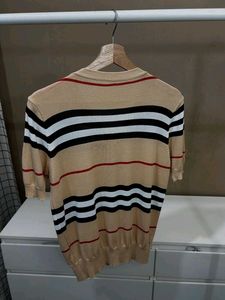 Plaid knit top