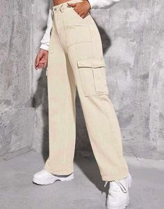 Beige Cargo Jeans
