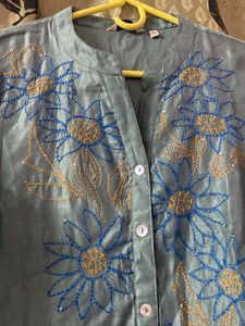 Max Chanderi Embroidered Kurti