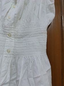 White Top With Cinched Waist