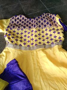 Yellow & and pick gown wedding