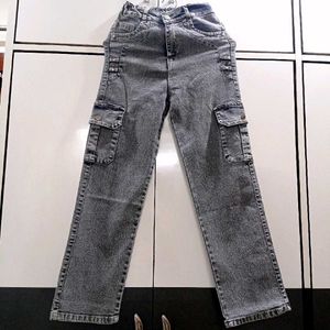 Gray Cargo Jeans