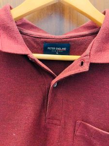 Peter England Maroon Polo Shirt