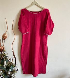 Red Cotton Kurta