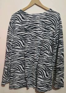 Black &amp; White Zebra Print Top For Girl Or Women