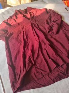 burgundy loose fitted shirt
