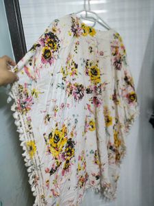 Floral Print Embellished Kaftan