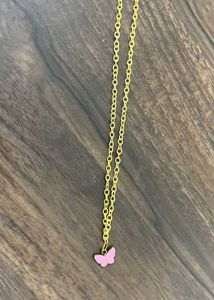 Gold Poodle Butterfly Necklace