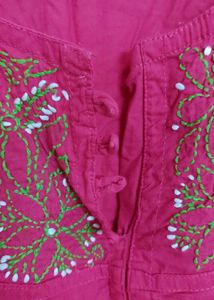 Pink Embroidered Kurta