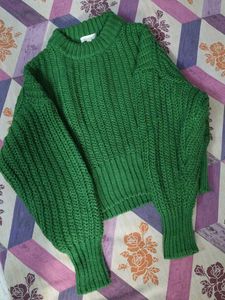 Oversized Green Knit Sweater