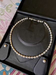 Pearl Necklace &amp; Earring Set