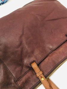 Fossil Leather Tote Bag