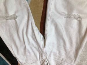 Distressed White Denim Jeans