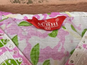 Brand New Floral Print CottonKurti With Pink Botto
