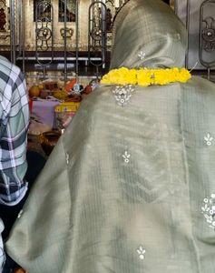 Green saree &amp;  Chevron Pattern Blouse