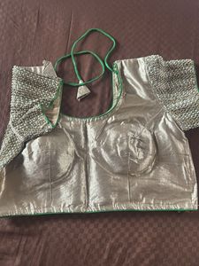 Gold Sequin Blouse Heavy Saree