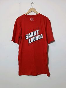 Oversized Red Printed T-Shirt (Men)