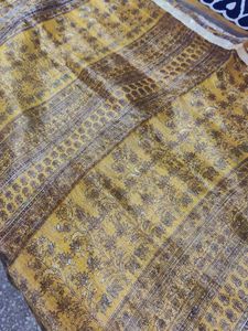 mustard golden saree
