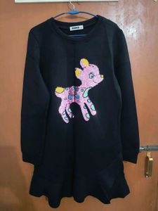 Wollen Black Midi Dress