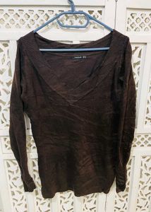 🎀Imported Brown Pullover Long Sleeve Top ()