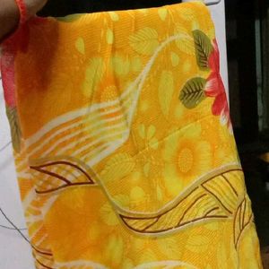 New saree with unstitched blouse piece