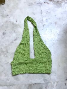 Y2k Criss-Cross Cut Out Halter Top💚