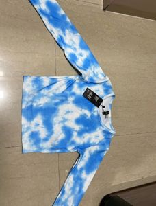 Blue And White Casual Top