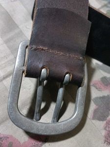 Leather Belt with Unique Buckle